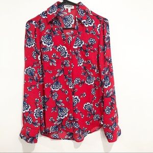 Express Red Floral Portifino Shirt